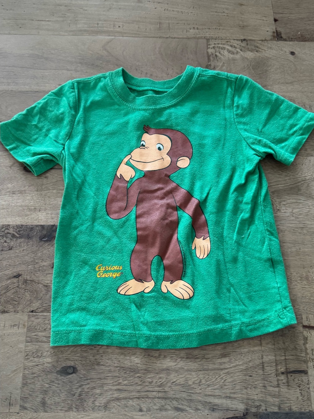Curious George Green Kids Graphic Tee sz 4 years